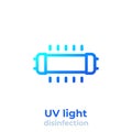 UV light disinfection line icon