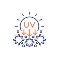 UV light for disinfection, ultraviolet rays icon