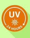 Uv protect 24 hours logo, flat style