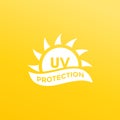 UV protection icon, ultraviolet light