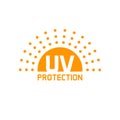 Uv protection icon vector isolated, anti sun protect label Royalty Free Stock Photo