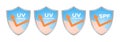 Uv protection logo and icon , ultraviolet / shield