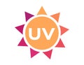 Uv protection logo and icon , ultraviolet Royalty Free Stock Photo