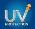 Uv protection logo , silver uv