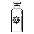 Uv protection lotion icon, outline style