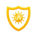 Uv protection. Sun icon symbol. Danger symbol. Uv radiation. Vector stock illustration