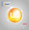 UV protection or ultraviolet sunblock icon. Vector illustration design Royalty Free Stock Photo