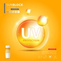 UV protection or ultraviolet sunblock icon. Vector illustration design Royalty Free Stock Photo