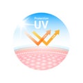 UV protection your skin ultraviolet sunblock lotion, serum. Sun protection.