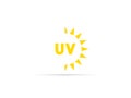 UV radiation icon, ultraviolet with sun logo symbol. vector illustration Royalty Free Stock Photo