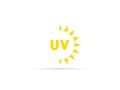 UV radiation icon, ultraviolet with sun logo symbol. vector illustration