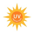 UV radiation protection icon vector solar ultraviolet light symbol for graphic design, logo, website, social media, mobile app, UI Royalty Free Stock Photo
