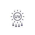 UV radiation, solar ultraviolet icon, line vector