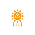 UV radiation warning and solar ultraviolet icon