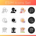 UV rays exposure risk icons set Royalty Free Stock Photo