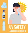 UV Safety Awareness Month concept vector. Healthcare, medical event