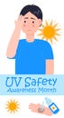 UV Safety Awareness Month concept vector. Healthcare, medical event