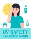 UV Safety Awareness Month concept vector. Healthcare, medical event