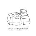 UV-vis spectrophotometer diagram for experiment setup lab outline vector