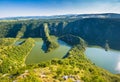 Uvac River Canyon in Serbia with beautiful curves and evening light