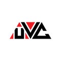 UVC triangle letter logo design with triangle shape. UVC triangle logo design monogram. UVC triangle vector logo template with red Royalty Free Stock Photo