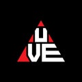 UVE triangle letter logo design with triangle shape. UVE triangle logo design monogram. UVE triangle vector logo template with red Royalty Free Stock Photo