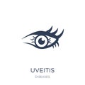 Uveitis icon. Trendy flat vector Uveitis icon on white background from Diseases collection