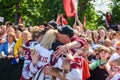 Uvis Balinskis with his family, IIHF Worlds 2023 Bronze Medalist