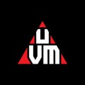 UVM triangle letter logo design with triangle shape. UVM triangle logo design monogram. UVM triangle vector logo template with red Royalty Free Stock Photo