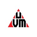 UVM triangle letter logo design with triangle shape. UVM triangle logo design monogram. UVM triangle vector logo template with red Royalty Free Stock Photo