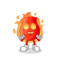 Uvula on fire mascot. cartoon vector