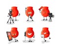 Uvula technology group character. cartoon mascot vector