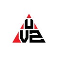 UVZ triangle letter logo design with triangle shape. UVZ triangle logo design monogram. UVZ triangle vector logo template with red Royalty Free Stock Photo