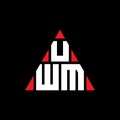 UWM triangle letter logo design with triangle shape. UWM triangle logo design monogram. UWM triangle vector logo template with red Royalty Free Stock Photo