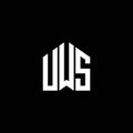 UWS letter logo design on BLACK background. UWS creative initials letter logo concept. UWS letter design Royalty Free Stock Photo