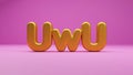 Uwu is a modern and urban expression use for the youngs. 3d illustration Royalty Free Stock Photo