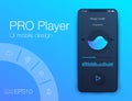 UX audio player templates Royalty Free Stock Photo