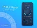 UX audio player templates Royalty Free Stock Photo