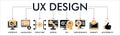 UX design banner web icon vector illustration concept for user experience design