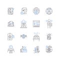 UX design line icons collection. Empathy, Usability, Accessibility, Navigation, Interaction, Feedback, Wireframes vector