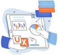 UX design metaphor. User interface, bridge connecting users with software UX UI design, recipe for crafting software