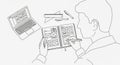 UX Designer Sketching Wireframes in Notebook Royalty Free Stock Photo