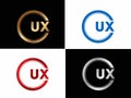 UX Initial circle shape Gold color later Logo Design