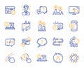 UX line icons. Set of AB testing, Journey path map and Question mark linear icons. Vector Royalty Free Stock Photo