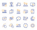 UX line icons. Set of AB testing, Journey path map and Question mark linear icons. Vector