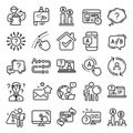 UX line icons. Set of AB testing, Journey path map and Question mark linear icons. Vector Royalty Free Stock Photo
