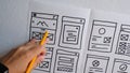 UX mobile application wireframe. Royalty Free Stock Photo