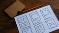 UX mobile application wireframe. Royalty Free Stock Photo