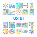 ux ui design app website icons set vector