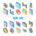 ux ui design app website icons set vector